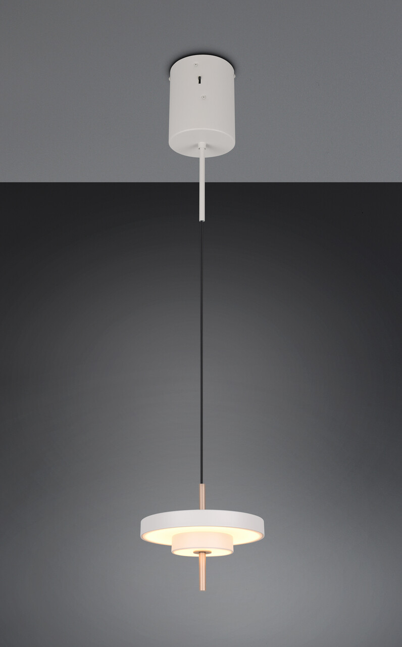 Lustra Keaton, TRIO, 20x150 cm, 10W, 1x SMD, metal, gri/auriu - imagine 7